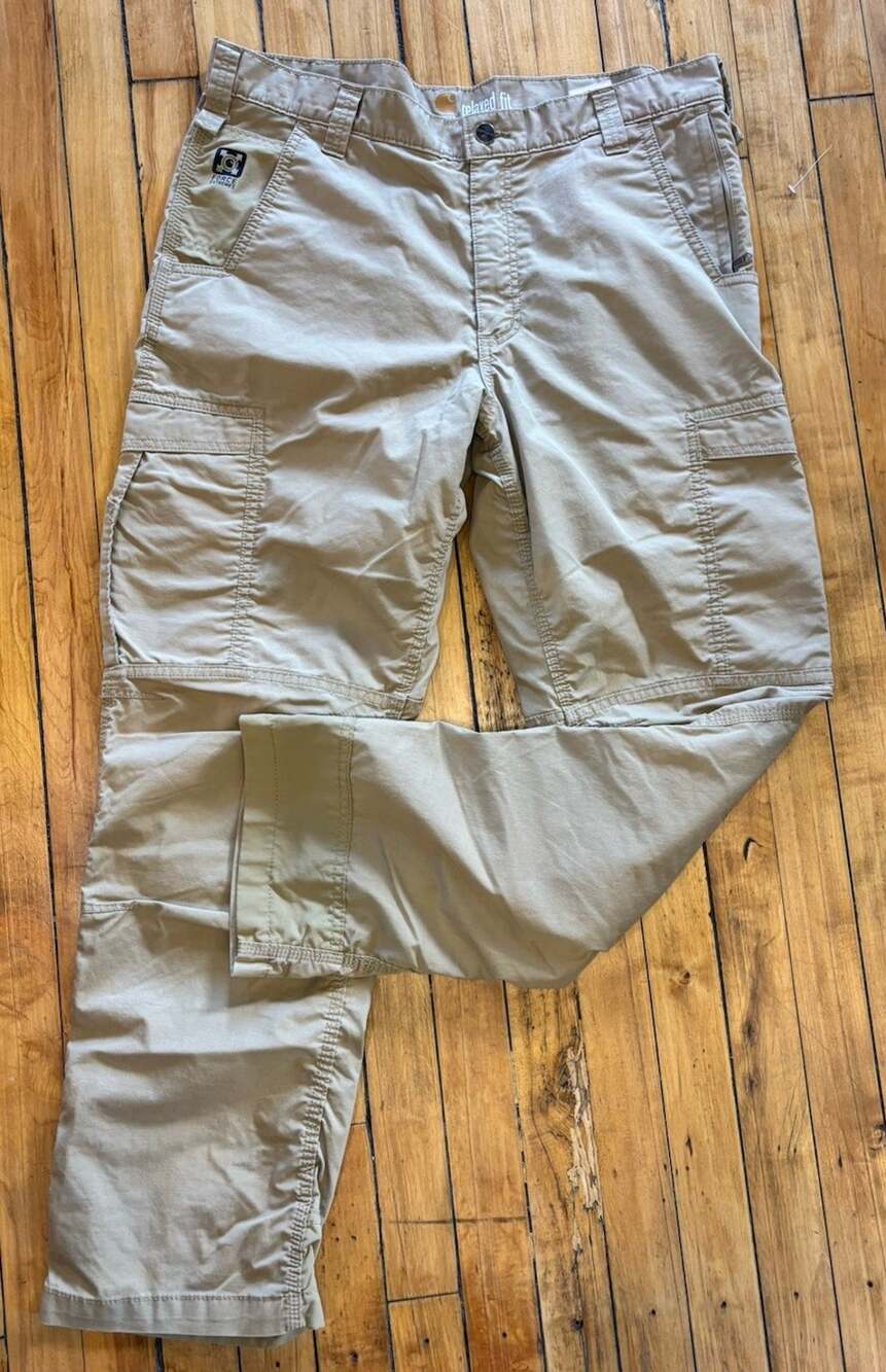 Carhartt Force Extremes Mens 36x32 Zip Off Pants Relaxed Fit Khaki Green